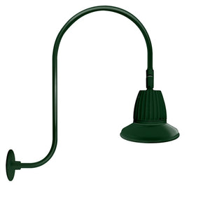 RAB GN3LED26YSSTG 26W LED Gooseneck Straight Shade with Upcurve 30" High, 25" from Wall Goose Arm, 3000K (Warm), Spot Reflector, 15" Straight Shade, Hunter Green Finish