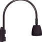 RAB GN4LED13NA 26W LED Gooseneck No Shade with Wall 20" High, 19" from Wall Goose Arm, 4000K (Neutral), Flood Reflector, Bronze Finish