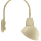 RAB GN4LED13NADI 13W LED Gooseneck Dome Shade with Wall 20" High, 19" from Wall Goose Arm, 4000K (Neutral), Flood Reflector, 15" Angled Dome Shade, Ivory Finish