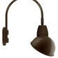 RAB GN4LED13NRADBWN 13W LED Gooseneck Dome Shade with Wall 20" High, 19" from Wall Goose Arm, 4000K (Neutral), Rectangular Reflector, 15" Angled Dome Shade, Brown Finish