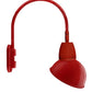 RAB GN4LED13NRADR 13W LED Gooseneck Dome Shade with Wall 20" High, 19" from Wall Goose Arm, 4000K (Neutral), Rectangular Reflector, 15" Angled Dome Shade, Red Finish