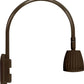 RAB GN4LED13NRBWN 26W LED Gooseneck No Shade with Wall 20" High, 19" from Wall Goose Arm, 4000K (Neutral), Rectangular Reflector, Brown Finish