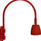 RAB GN4LED13NRR 26W LED Gooseneck No Shade with Wall 20" High, 19" from Wall Goose Arm, 4000K (Neutral), Rectangular Reflector, Red Finish