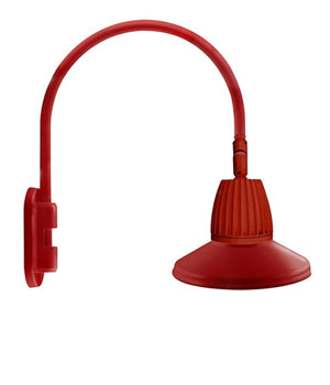 RAB GN4LED13NRSTR 13W LED Gooseneck Straight Shade with Wall 20" High, 19" from Wall Goose Arm, 4000K (Neutral), Rectangular Reflector, 15" Straight Shade, Red Finish