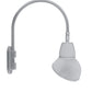 RAB GN4LED13NSAD11S 13W LED Gooseneck Dome Shade with Wall 20" High, 19" from Wall Goose Arm, 4000K (Neutral), Spot Reflector, 11" Angled Dome Shade, Silver Finish