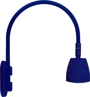 RAB GN4LED13NSBL 26W LED Gooseneck No Shade with Wall 20" High, 19" from Wall Goose Arm, 4000K (Neutral), Spot Reflector, Royal Blue Finish
