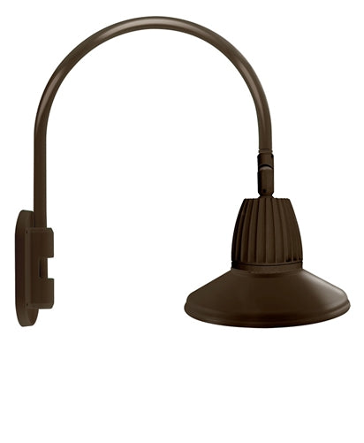 RAB GN4LED13NSSTBWN 13W LED Gooseneck Straight Shade with Wall 20" High, 19" from Wall Goose Arm, 4000K (Neutral), Spot Reflector, 15" Straight Shade, Brown Finish
