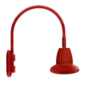 RAB GN4LED13NST11R 13W LED Gooseneck Straight Shade with Wall 20" High, 19" from Wall Goose Arm, 4000K (Neutral), Flood Reflector, 11" Straight Shade, Red Finish