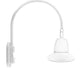 RAB GN4LED13NST11W 13W LED Gooseneck Straight Shade with Wall 20" High, 19" from Wall Goose Arm, 4000K (Neutral), Flood Reflector, 11" Straight Shade, White Finish