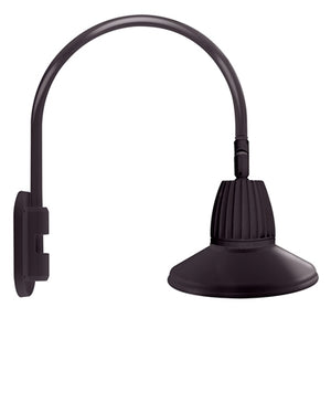 RAB GN4LED13NSTA 13W LED Gooseneck Straight Shade with Wall 20" High, 19" from Wall Goose Arm, 4000K (Neutral), Flood Reflector, 15" Straight Shade, Bronze Finish