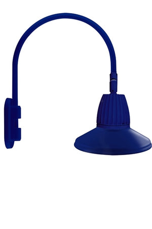 RAB GN4LED13NSTBL 13W LED Gooseneck Straight Shade with Wall 20" High, 19" from Wall Goose Arm, 4000K (Neutral), Flood Reflector, 15" Straight Shade, Royal Blue Finish