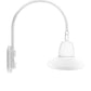 RAB GN4LED13NSTW 13W LED Gooseneck Straight Shade with Wall 20" High, 19" from Wall Goose Arm, 4000K (Neutral), Flood Reflector, 15" Straight Shade, White Finish