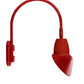 RAB GN4LED13YAC11R 13W LED Gooseneck Cone Shade with Wall 20" High, 19" from Wall Goose Arm, 3000K Color Temperature (Warm), Flood Reflector, 11" Angled Cone Shade, Red Finish