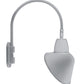 RAB GN4LED13YACS 13W LED Gooseneck Cone Shade with Wall 20" High, 19" from Wall Goose Arm, 3000K Color Temperature (Warm), Flood Reflector, 15" Angled Cone Shade, Silver Finish