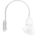 RAB GN4LED13YRAD11W 13W LED Gooseneck Dome Shade with Wall 20" High, 19" from Wall Goose Arm, 3000K (Warm), Rectangular Reflector, 11" Angled Dome Shade, White Finish