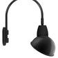 RAB GN4LED13YRADB 13W LED Gooseneck Dome Shade with Wall 20" High, 19" from Wall Goose Arm, 3000K (Warm), Rectangular Reflector, 15" Angled Dome Shade, Black Finish