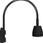 RAB GN4LED13YRB 26W LED Gooseneck No Shade with Wall 20" High, 19" from Wall Goose Arm, 3000K (Warm), Rectangular Reflector, Black Finish