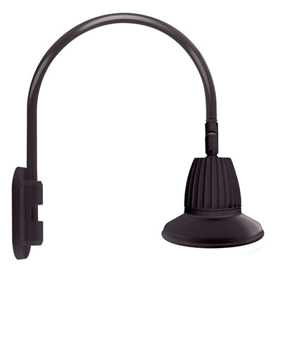 RAB GN4LED13YRST11A 13W LED Gooseneck Straight Shade with Wall 20" High, 19" from Wall Goose Arm, 3000K (Warm), Rectangular Reflector, 11" Straight Shade, Bronze Finish