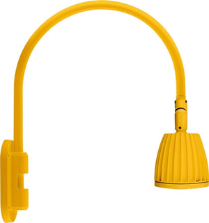 RAB GN4LED13YRYL 26W LED Gooseneck No Shade with Wall 20" High, 19" from Wall Goose Arm, 3000K (Warm), Rectangular Reflector, Yellow Finish
