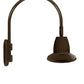 RAB GN4LED13YSST11BWN 13W LED Gooseneck Straight Shade with Wall 20" High, 19" from Wall Goose Arm, 3000K (Warm), Spot Reflector, 11" Straight Shade, Brown Finish