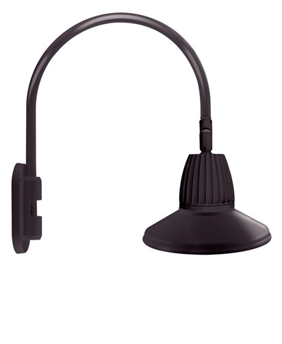 RAB GN4LED13YSSTA 13W LED Gooseneck Straight Shade with Wall 20" High, 19" from Wall Goose Arm, 3000K (Warm), Spot Reflector, 15" Straight Shade, Bronze Finish