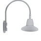 RAB GN4LED13YSTS 13W LED Gooseneck Straight Shade with Wall 20" High, 19" from Wall Goose Arm, 3000K (Warm), Flood Reflector, 15" Straight Shade, Silver Finish
