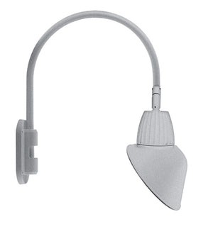 RAB GN4LED26NAC11S 26W LED Gooseneck Cone Shade with Wall 20" High, 19" from Wall Goose Arm, 4000K Color Temperature (Neutral), Flood Reflector, 11" Angled Cone Shade, Silver Finish
