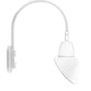 RAB GN4LED26NAC11W 26W LED Gooseneck Cone Shade with Wall 20" High, 19" from Wall Goose Arm, 4000K Color Temperature (Neutral), Flood Reflector, 11" Angled Cone Shade, White Finish