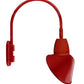 RAB GN4LED26NACR 26W LED Gooseneck Cone Shade with Wall 20" High, 19" from Wall Goose Arm, 4000K Color Temperature (Neutral), Flood Reflector, 15" Angled Cone Shade, Red Finish