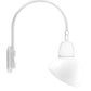 RAB GN4LED26NADW 26W LED Gooseneck Dome Shade with Wall 20" High, 19" from Wall Goose Arm, 4000K (Neutral), Flood Reflector, 15" Angled Dome Shade, White Finish