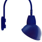 RAB GN4LED26NRADBL 26W LED Gooseneck Dome Shade with Wall 20" High, 19" from Wall Goose Arm, 4000K (Neutral), Rectangular Reflector, 15" Angled Dome Shade, Royal Blue Finish