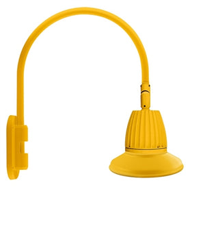 RAB GN4LED26NRST11YL 26W LED Gooseneck Straight Shade with Wall 20" High, 19" from Wall Goose Arm, 4000K (Neutral), Rectangular Reflector, 11" Straight Shade, Yellow Finish