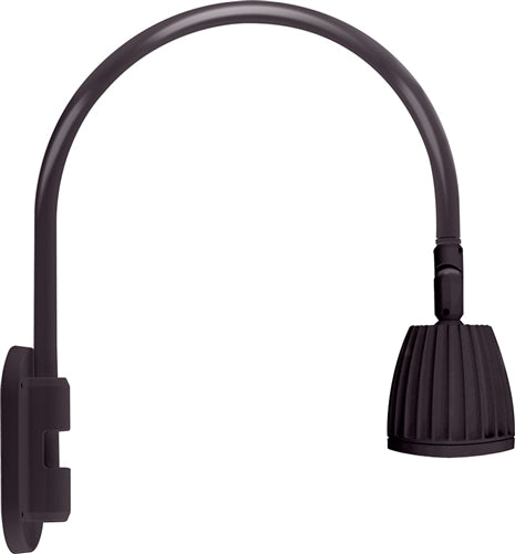 RAB GN4LED26NSA 26W LED Gooseneck No Shade with Wall 20" High, 19" from Wall Goose Arm, 4000K (Neutral), Spot Reflector, Bronze Finish