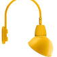 RAB GN4LED26NSADYL 26W LED Gooseneck Dome Shade with Wall 20" High, 19" from Wall Goose Arm, 4000K (Neutral), Spot Reflector, 15" Angled Dome Shade, Yellow Finish