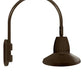 RAB GN4LED26NSSTBWN 26W LED Gooseneck Straight Shade with Wall 20" High, 19" from Wall Goose Arm, 4000K (Neutral), Spot Reflector, 15" Straight Shade, Brown Finish