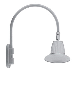 RAB GN4LED26NST11S 26W LED Gooseneck Straight Shade with Wall 20" High, 19" from Wall Goose Arm, 4000K (Neutral), Flood Reflector, 11" Straight Shade, Silver Finish