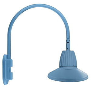 RAB GN4LED26NSTLB 26W LED Gooseneck Straight Shade with Wall 20" High, 19" from Wall Goose Arm, 4000K (Neutral), Flood Reflector, 15" Straight Shade, Light Blue Finish