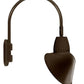 RAB GN4LED26YACBWN 26W LED Gooseneck Cone Shade with Wall 20" High, 19" from Wall Goose Arm, 3000K Color Temperature (Warm), Flood Reflector, 15" Angled Cone Shade, Brown Finish