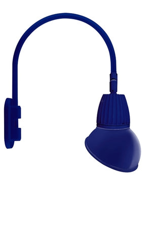 RAB GN4LED26YAD11BL 26W LED Gooseneck Dome Shade with Wall 20" High, 19" from Wall Goose Arm, 3000K (Warm), Flood Reflector, 11" Angled Dome Shade, Royal Blue Finish