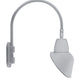 RAB GN4LED26YRAC11S 26W LED Gooseneck Cone Shade with Wall 20" High, 19" from Wall Goose Arm, 3000K Color Temperature (Warm), Rectangular Reflector, 11" Angled Cone Shade, Silver Finish