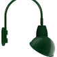 RAB GN4LED26YRADG 26W LED Gooseneck Dome Shade with Wall 20" High, 19" from Wall Goose Arm, 3000K (Warm), Rectangular Reflector, 15" Angled Dome Shade, Hunter Green Finish