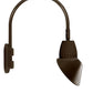RAB GN4LED26YSAC11BWN 26W LED Gooseneck Cone Shade with Wall 20" High, 19" from Wall Goose Arm, 3000K Color Temperature (Warm), Spot Reflector, 11" Angled Cone Shade, Brown Finish