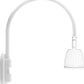 RAB GN4LED26YW 26W LED Gooseneck No Shade with Wall 20" High, 19" from Wall Goose Arm, 3000K (Warm), Flood Reflector, White Finish