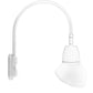 RAB GN5LED13NAD11W 13W LED Gooseneck Dome Shade with Pole 20" High, 19" from Pole Goose Arm, 4000K (Neutral), Flood Reflector, 11" Angled Dome Shade, White Finish