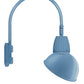 RAB GN5LED13NADLB 13W LED Gooseneck Dome Shade with Pole 20" High, 19" from Pole Goose Arm, 4000K (Neutral), Flood Reflector, 15" Angled Dome Shade, Light Blue Finish