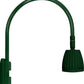 RAB GN5LED13NG 13W LED Gooseneck No Shade with Pole 20" High, 19" from Pole Goose Arm, 4000K (Neutral), Flood Reflector, Hunter Green Finish