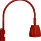RAB GN5LED13NRR 13W LED Gooseneck No Shade with Pole 20" High, 19" from Pole Goose Arm, 4000K (Neutral), Rectangular Reflector, Red Finish