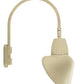 RAB GN5LED13NSACI 13W LED Gooseneck Cone with Pole 20" High, 19" from Pole Goose Arm, 4000K Color Temperature (Neutral), Spot Reflector, 15" Angled Cone Shade, Ivory Finish