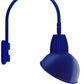 RAB GN5LED13NSADBL 13W LED Gooseneck Dome Shade with Pole 20" High, 19" from Pole Goose Arm, 4000K (Neutral), Spot Reflector, 15" Angled Dome Shade, Royal Blue Finish