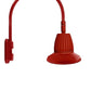 RAB GN5LED13NST11R 13W LED Gooseneck Straight Shade with Pole 20" High, 19" from Pole Goose Arm, 4000K (Neutral), Flood Reflector, 11" Straight Angle Shade, Red Finish
